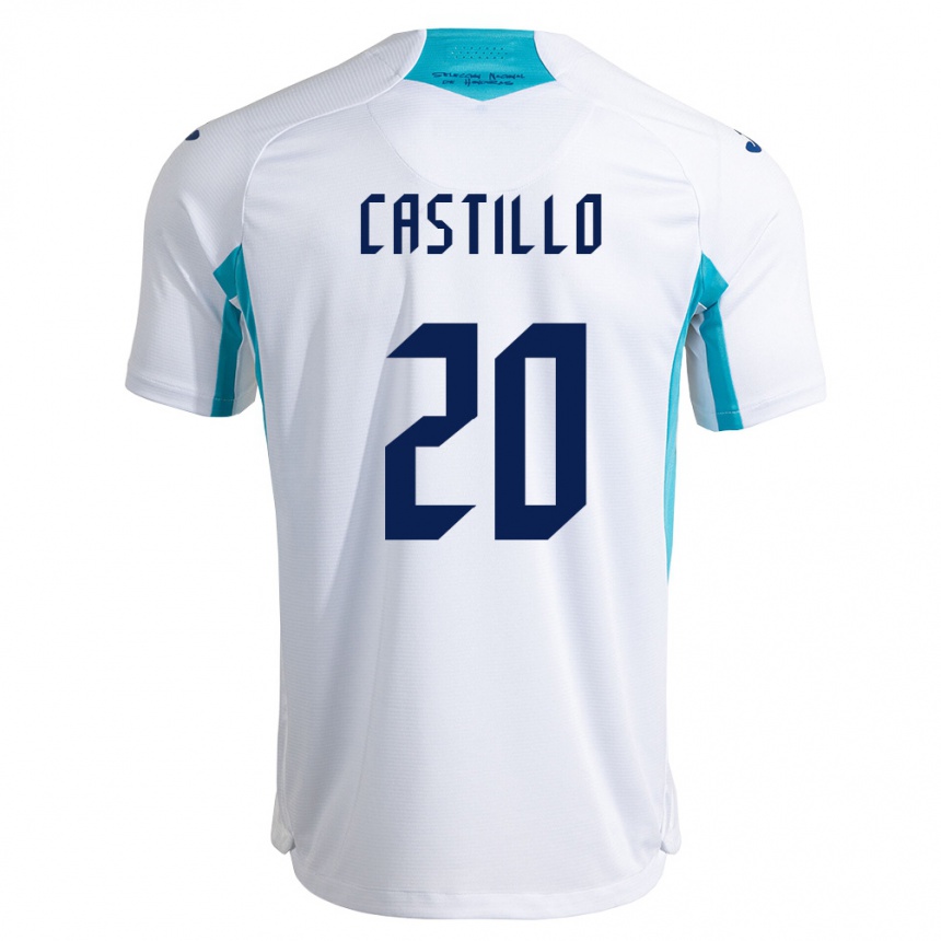 נשים כדורגל הונדורס Nelson Castillo #20 לבן כחול כחול שמיים ג'רזי ביתית 26-28
