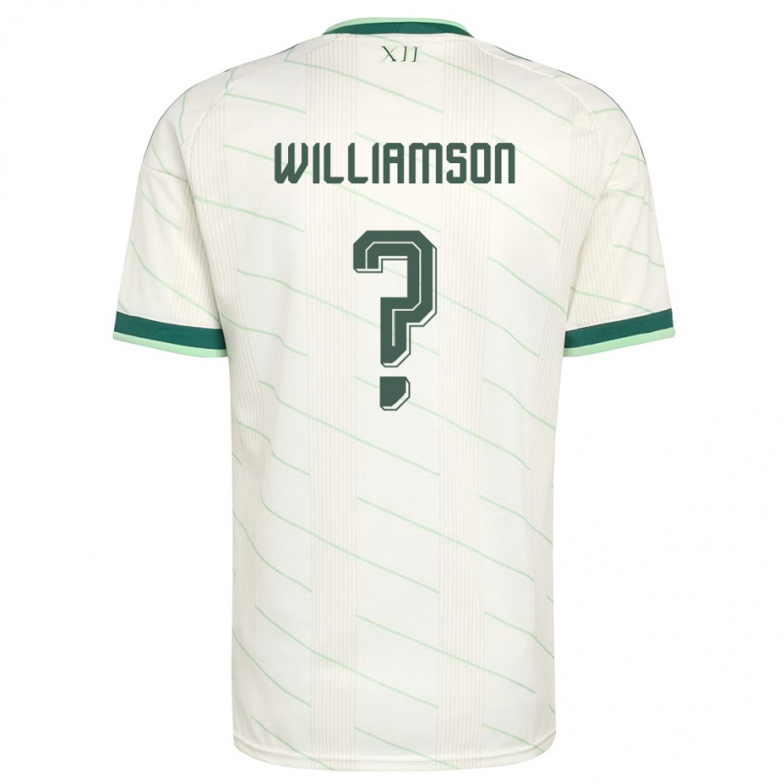 נשים כדורגל צפון אירלנד Josh Williamson #0 לבן ירוק הרחק ג'רזי 26-28