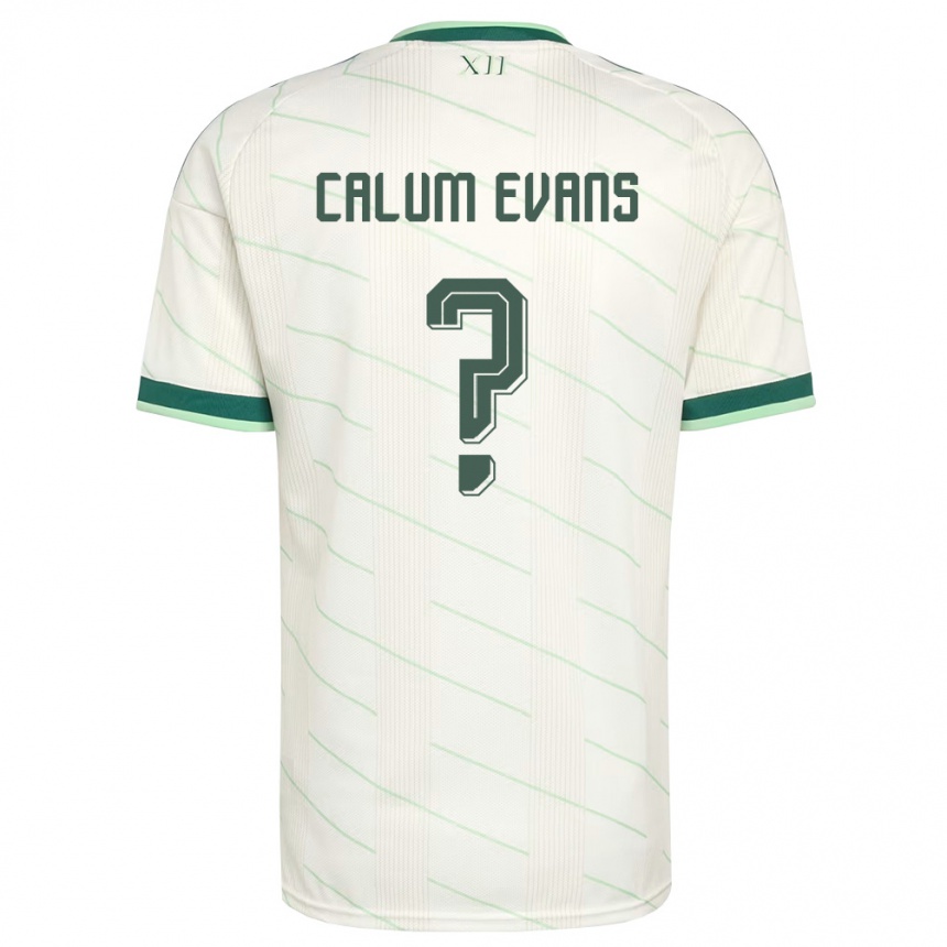 נשים כדורגל צפון אירלנד Calum Evans #0 לבן ירוק הרחק ג'רזי 26-28