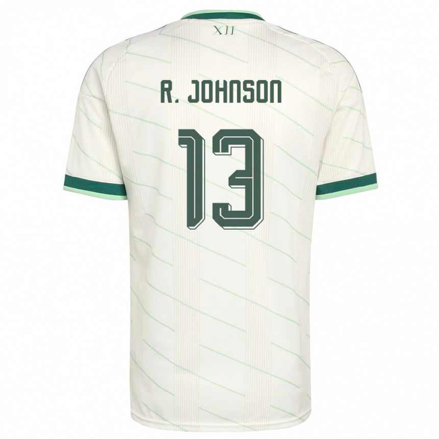 נשים כדורגל צפון אירלנד Ryan Johnson #13 לבן ירוק הרחק ג'רזי 26-28
