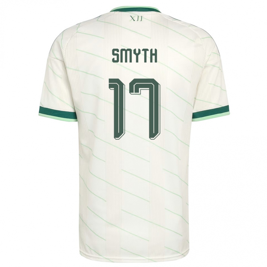 נשים כדורגל צפון אירלנד Casey Smyth #17 לבן ירוק הרחק ג'רזי 26-28