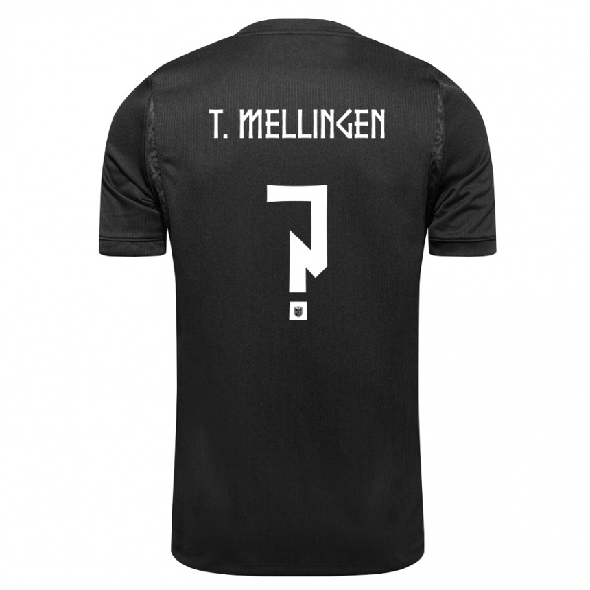 נשים כדורגל נורבגיה Torjus Østervold Mellingen #0 שחור הרחק ג'רזי 26-28