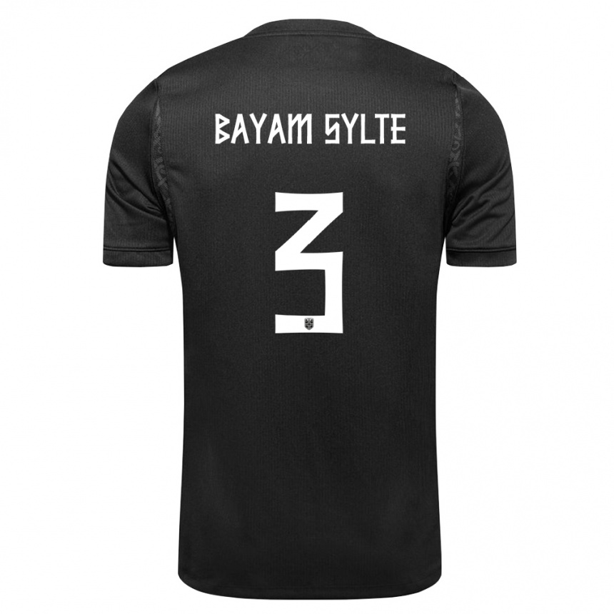 נשים כדורגל נורבגיה Daniel Bayam Sylte #3 שחור הרחק ג'רזי 26-28