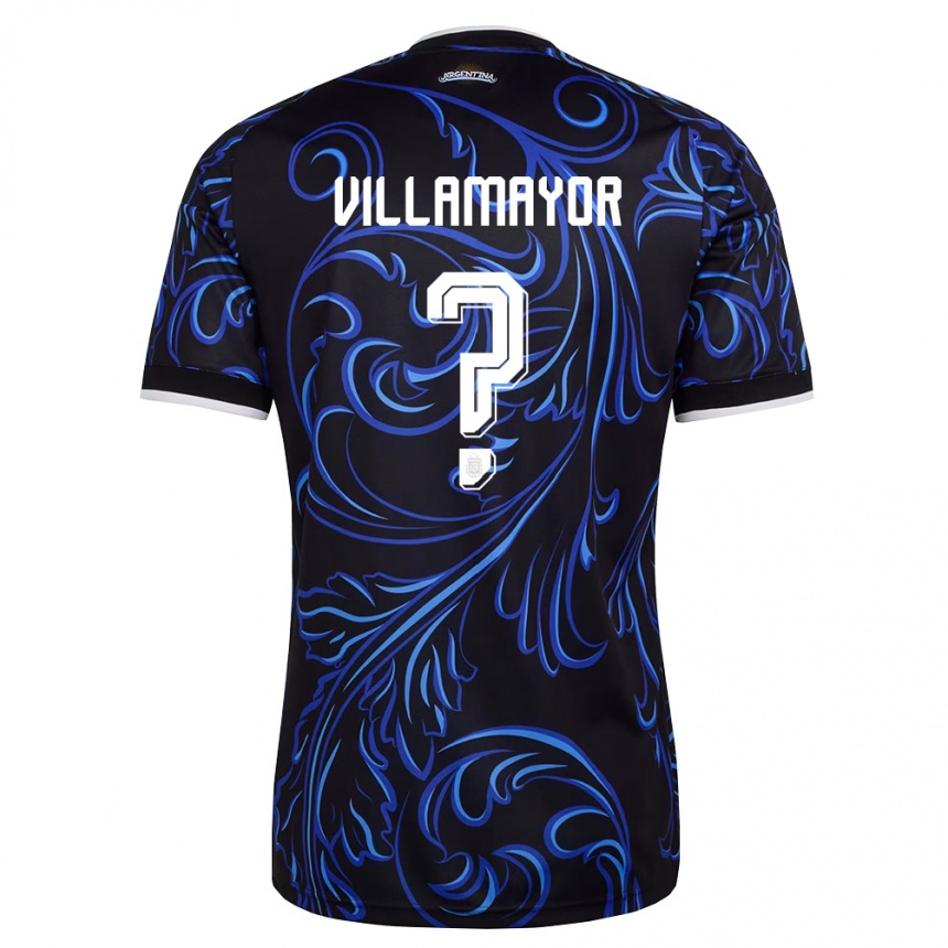 נשים כדורגל ארגנטינה Tobias Villamayor #0 שחור לבן כחול שמיים הרחק ג'רזי 26-28