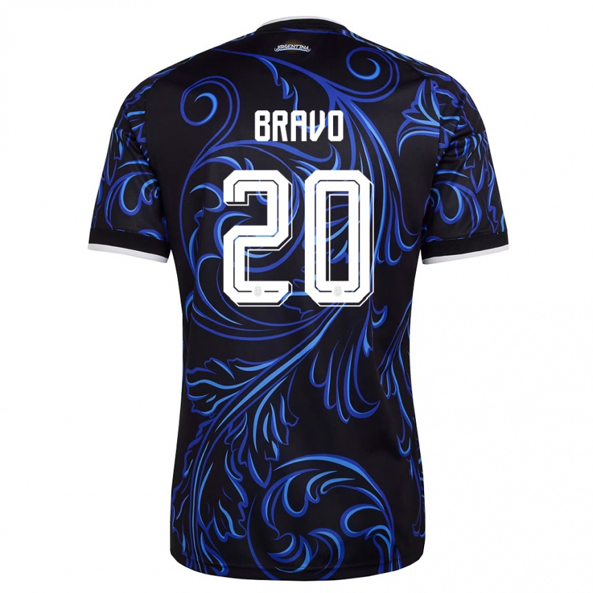 נשים כדורגל ארגנטינה רות בראבו #20 שחור לבן כחול שמיים הרחק ג'רזי 26-28