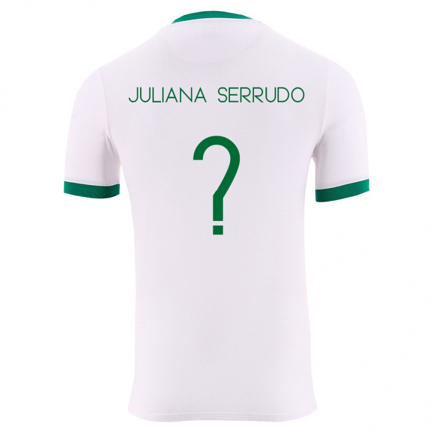 נשים כדורגל בוליביה Eyda Juliana Serrudo #0 לבן ירוק אדום הרחק ג'רזי 26-28