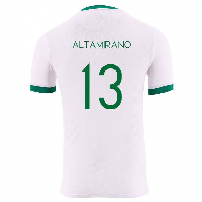 נשים כדורגל בוליביה Sebastian Altamirano #13 לבן ירוק אדום הרחק ג'רזי 26-28