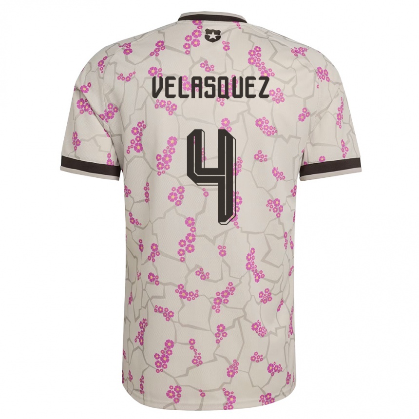 נשים כדורגל צ'ילה Lucas Velásquez #4 לבן סגול הרחק ג'רזי 26-28