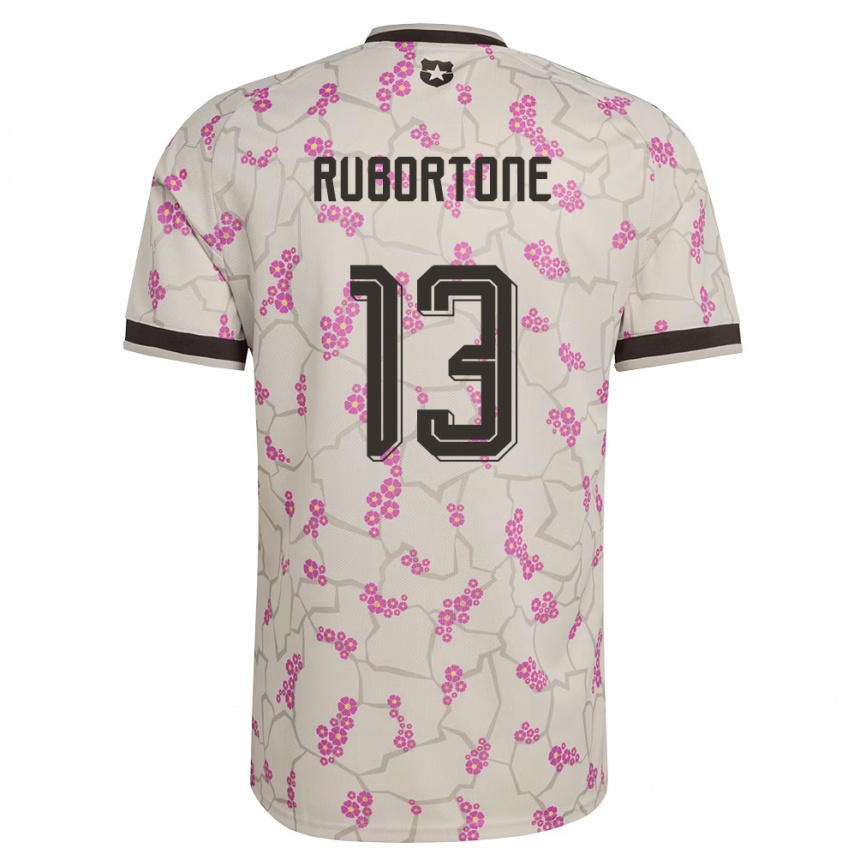 נשים כדורגל צ'ילה Giovanni Rubortone #13 לבן סגול הרחק ג'רזי 26-28