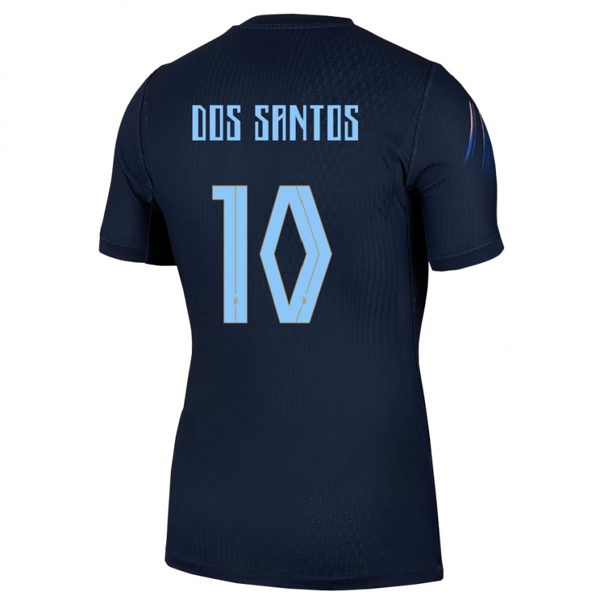 נשים כדורגל אורוגוואי Alexander Dos Santos #10 שחור כחול הרחק ג'רזי 26-28