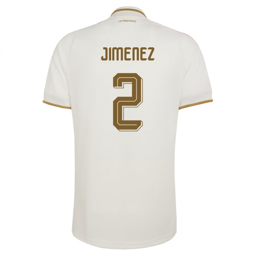 נשים כדורגל ונצואלה Kendys Jimenez #2 שמנת צהוב הרחק ג'רזי 26-28