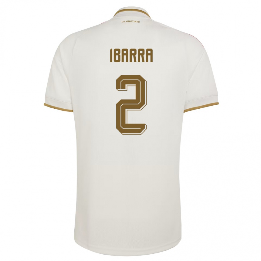 נשים כדורגל ונצואלה Pablo Ibarra #2 שמנת צהוב הרחק ג'רזי 26-28