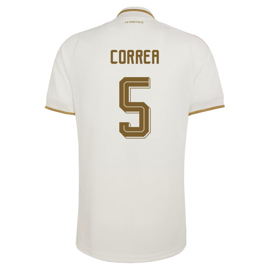 נשים כדורגל ונצואלה José Correa #5 שמנת צהוב הרחק ג'רזי 26-28