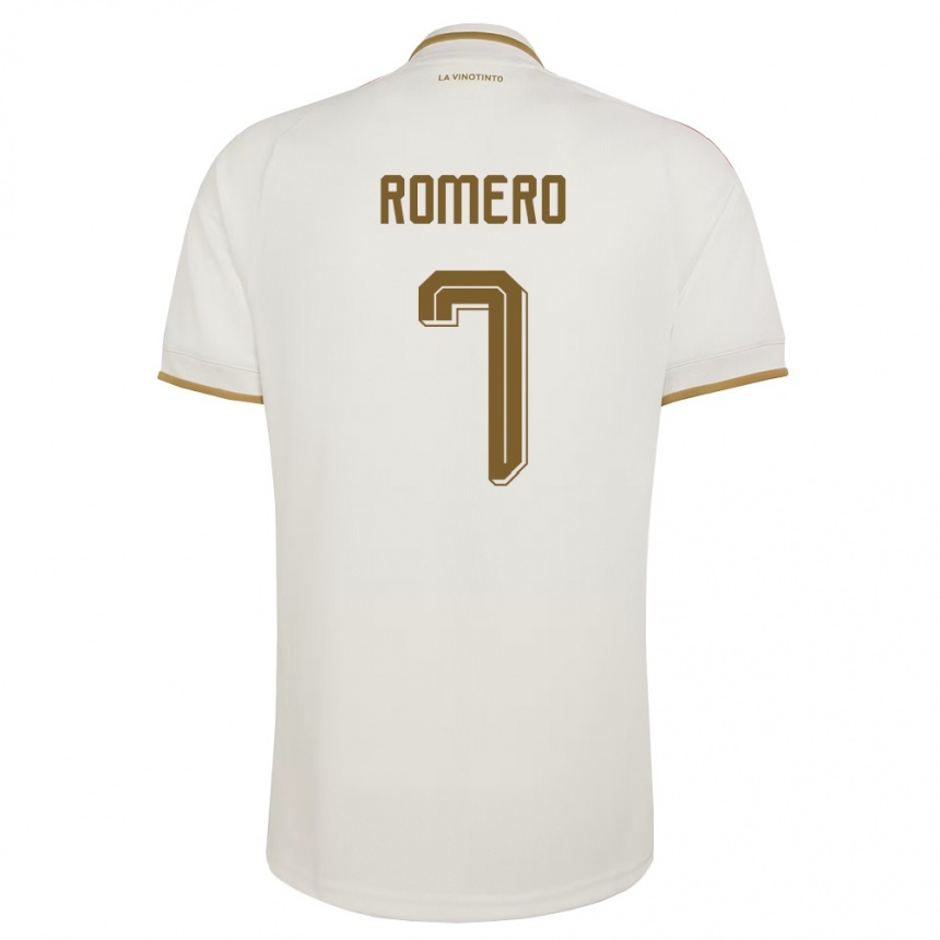 נשים כדורגל ונצואלה Leenhan Romero #7 שמנת צהוב הרחק ג'רזי 26-28