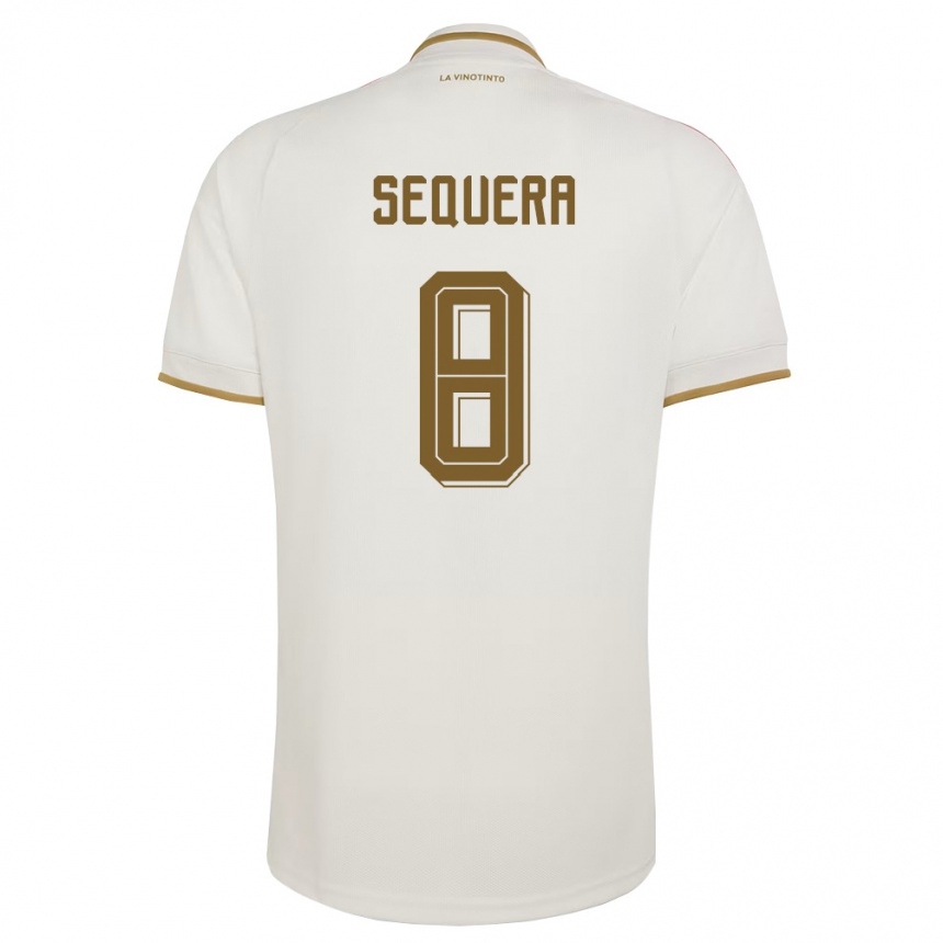 נשים כדורגל ונצואלה Giovanny Sequera #8 שמנת צהוב הרחק ג'רזי 26-28
