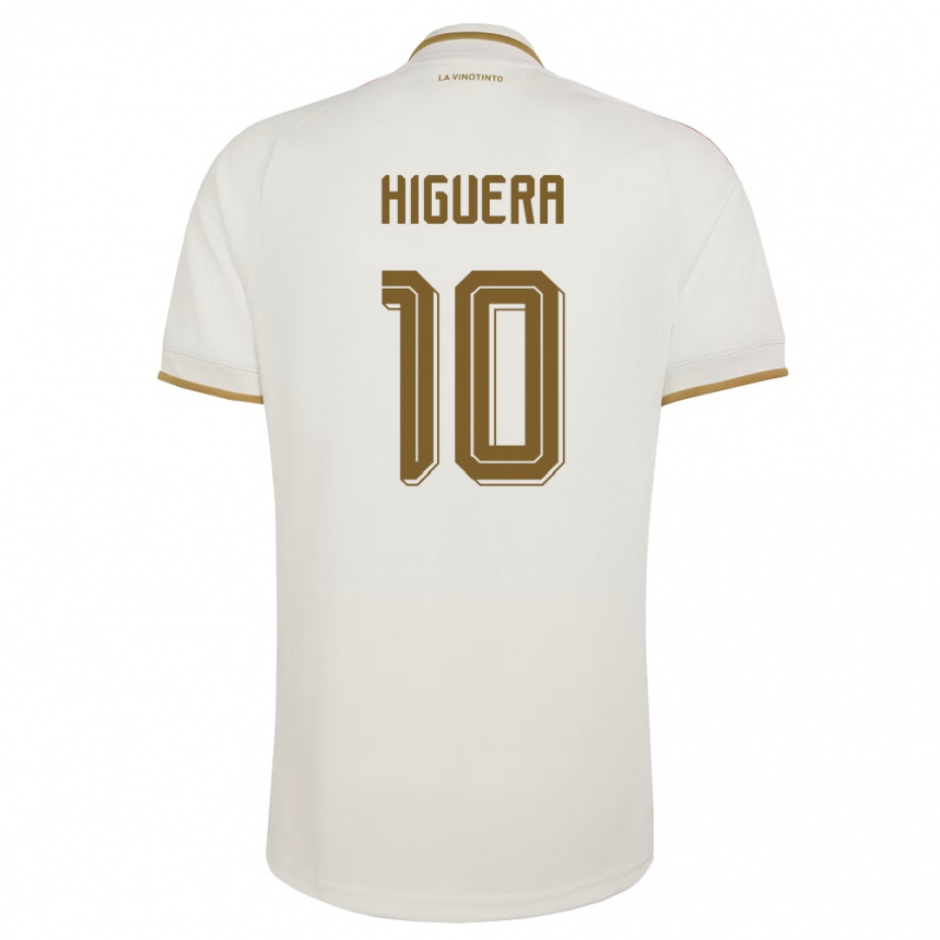 נשים כדורגל ונצואלה Enyerliannys Higuera #10 שמנת צהוב הרחק ג'רזי 26-28