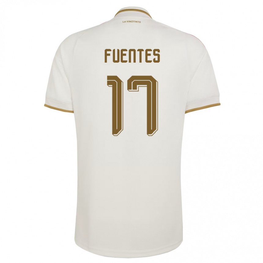 נשים כדורגל ונצואלה Aarón Fuentes #17 שמנת צהוב הרחק ג'רזי 26-28