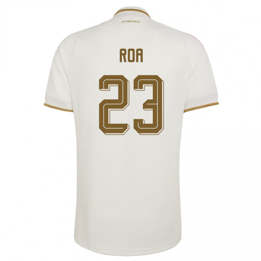 נשים כדורגל ונצואלה Keiber Roa #23 שמנת צהוב הרחק ג'רזי 26-28