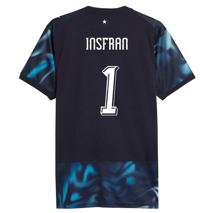 נשים כדורגל פרגוואי Facundo Insfrán #1 כהה כחול שמיים הרחק ג'רזי 26-28