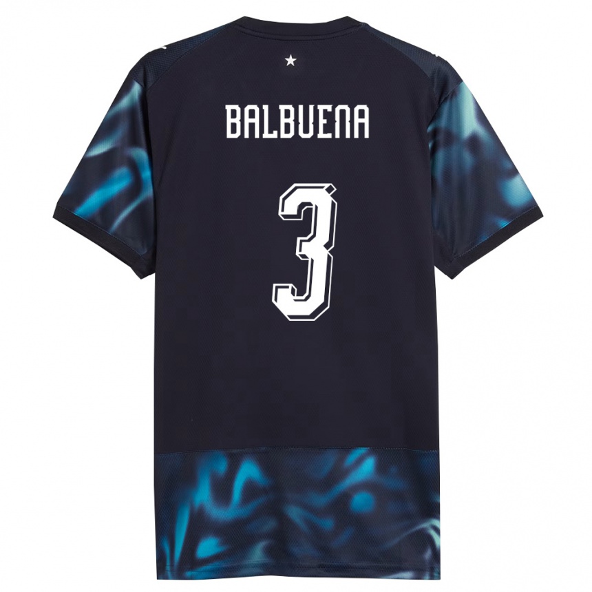 נשים כדורגל פרגוואי Axel Balbuena #3 כהה כחול שמיים הרחק ג'רזי 26-28