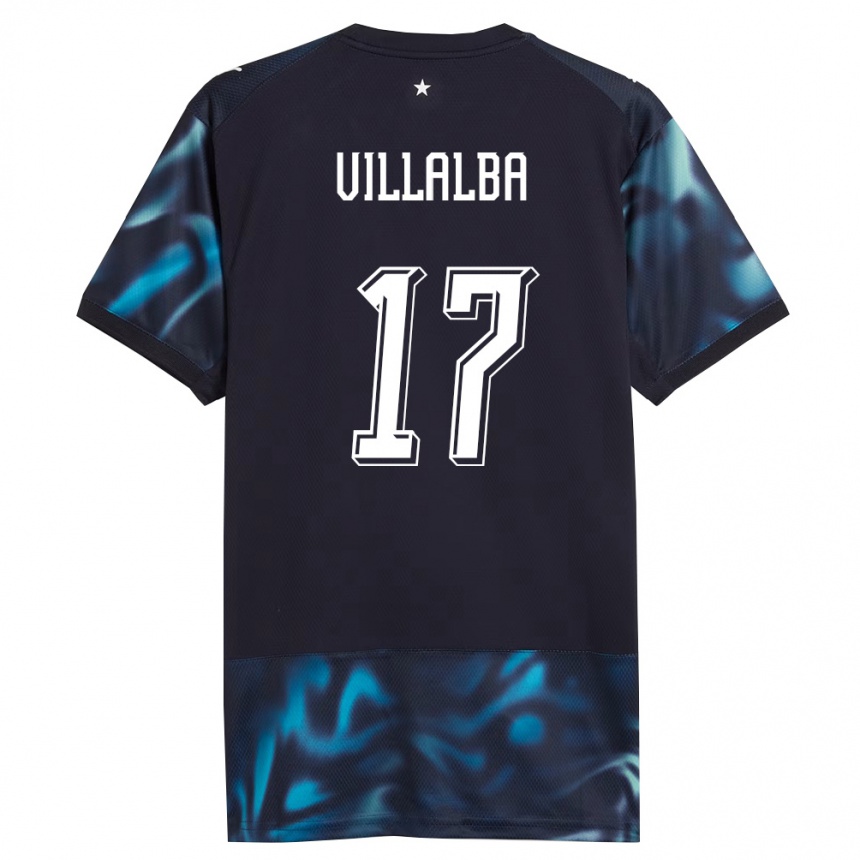 נשים כדורגל פרגוואי Rodrigo Villalba #17 כהה כחול שמיים הרחק ג'רזי 26-28