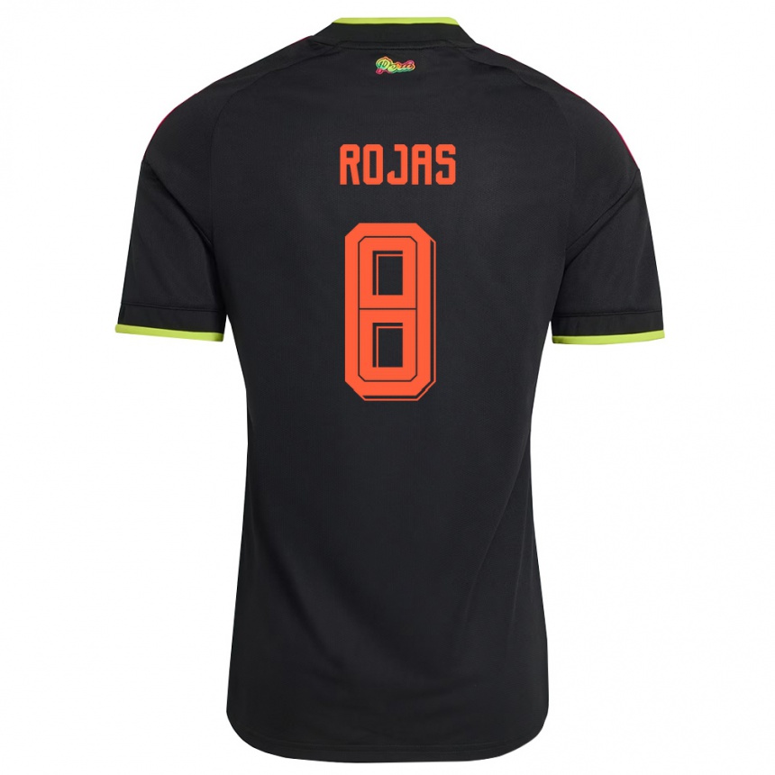 נשים כדורגל פרו Álvaro Rojas #8 שחור צהוב ורוד הרחק ג'רזי 26-28