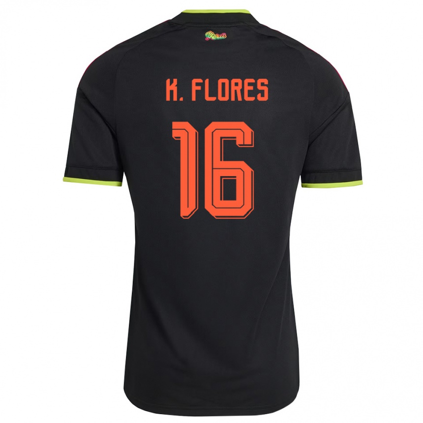 נשים כדורגל פרו Kimbherly Flores #16 שחור צהוב ורוד הרחק ג'רזי 26-28