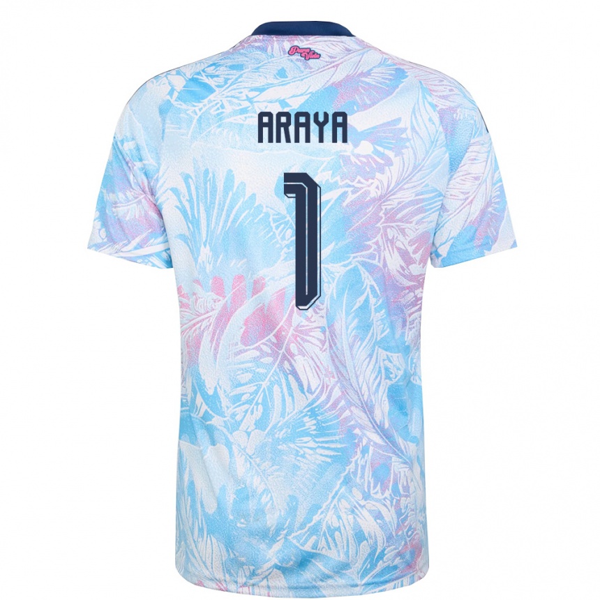 נשים כדורגל קוסטה ריקה Fabián Araya #1 כחול שמיים כהה ורוד הרחק ג'רזי 26-28