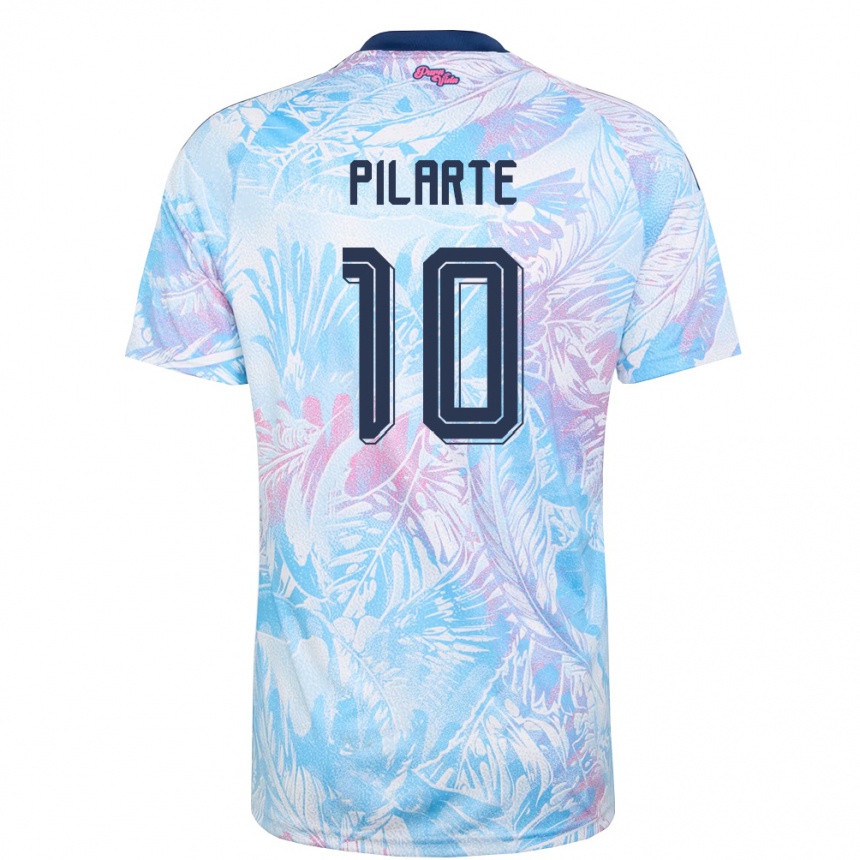 נשים כדורגל קוסטה ריקה Jorshuad Pilarte #10 כחול שמיים כהה ורוד הרחק ג'רזי 26-28