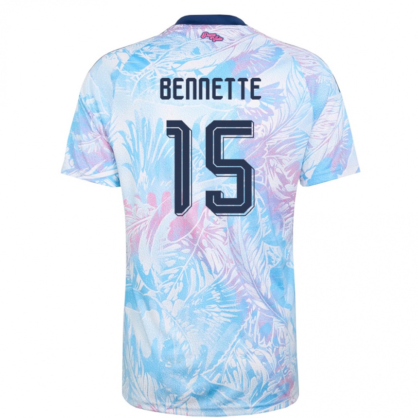 נשים כדורגל קוסטה ריקה Nick Bennette #15 כחול שמיים כהה ורוד הרחק ג'רזי 26-28