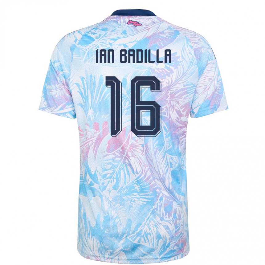 נשים כדורגל קוסטה ריקה Ian Badilla #16 כחול שמיים כהה ורוד הרחק ג'רזי 26-28