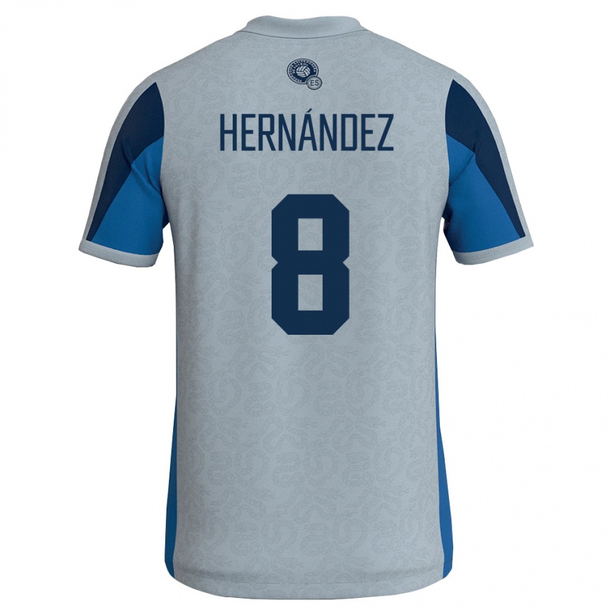 נשים כדורגל אל סלוודור Esteban Hernández #8 לבן כחול שמיים הרחק ג'רזי 26-28