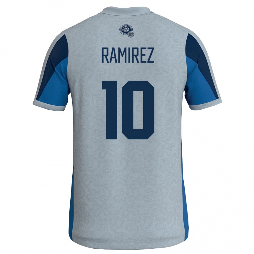 נשים כדורגל אל סלוודור Jayson Ramirez #10 לבן כחול שמיים הרחק ג'רזי 26-28