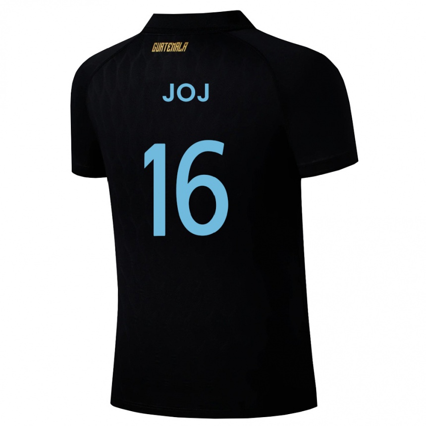נשים כדורגל גואטמלה José Joj #16 שחור כחול שמיים לבן הרחק ג'רזי 26-28