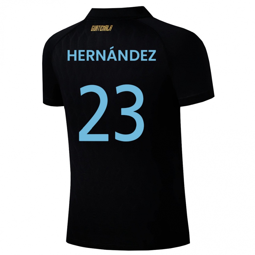נשים כדורגל גואטמלה Marcelo Hernández #23 שחור כחול שמיים לבן הרחק ג'רזי 26-28