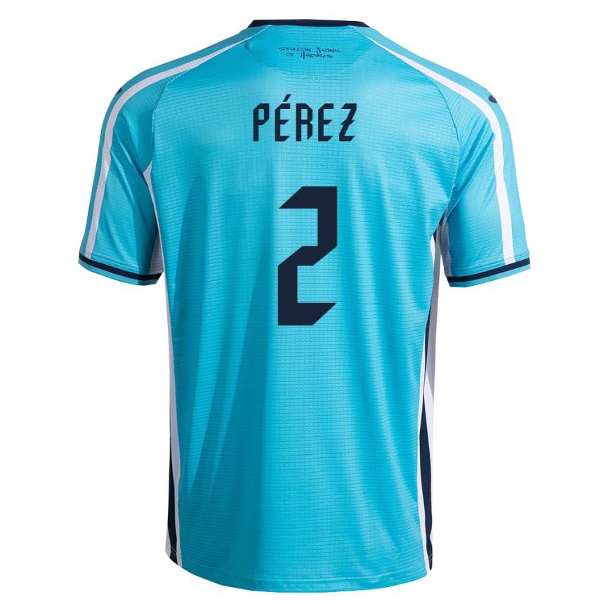 נשים כדורגל הונדורס Kevin Pérez #2 כחול שמיים כהה הרחק ג'רזי 26-28