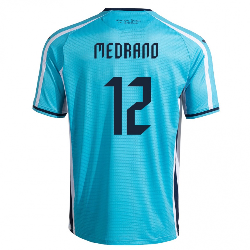 נשים כדורגל הונדורס Yair Medrano #12 כחול שמיים כהה הרחק ג'רזי 26-28