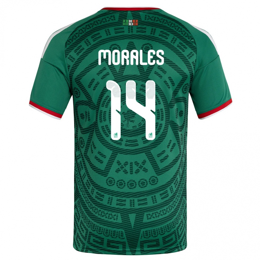 ילדים כדורגל מקסיקו Amaury Morales #14 ירוק לבן אדום ג'רזי ביתית 26-28