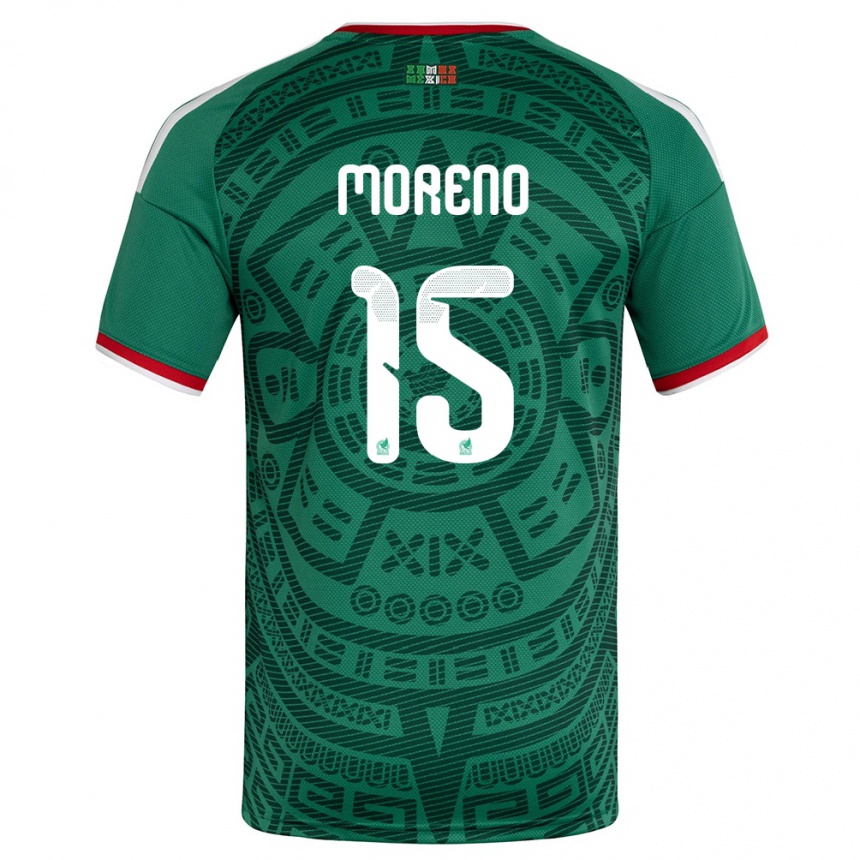 ילדים כדורגל מקסיקו Hector Moreno #15 ירוק לבן אדום ג'רזי ביתית 26-28