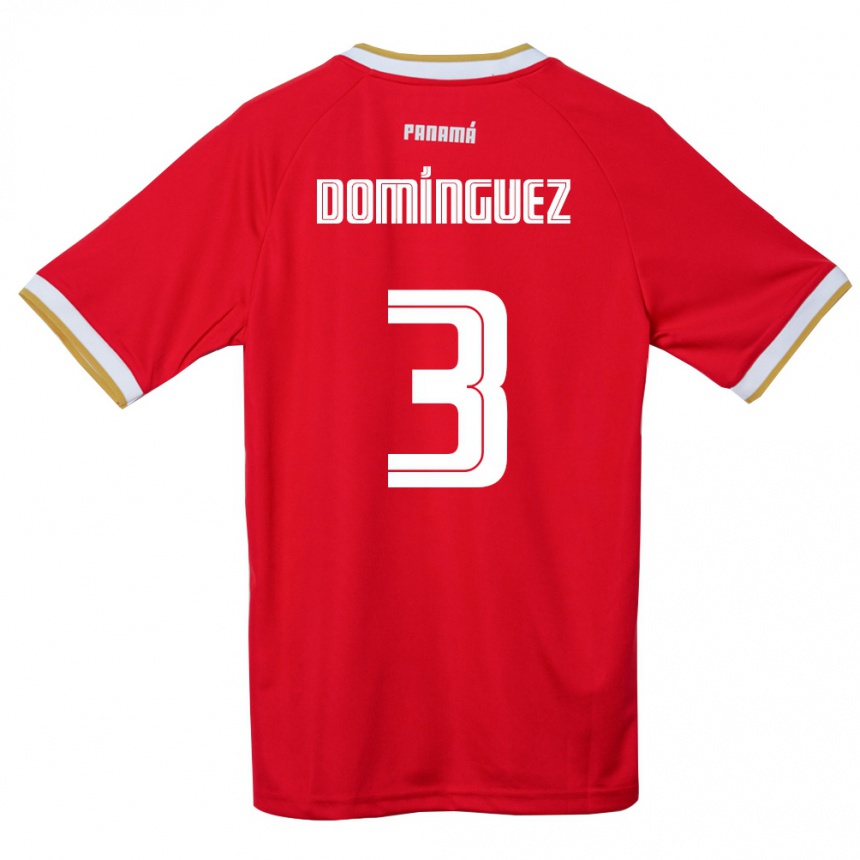 ילדים כדורגל פנמה Stephen Domínguez #3 אדום חום לבן ג'רזי ביתית 26-28