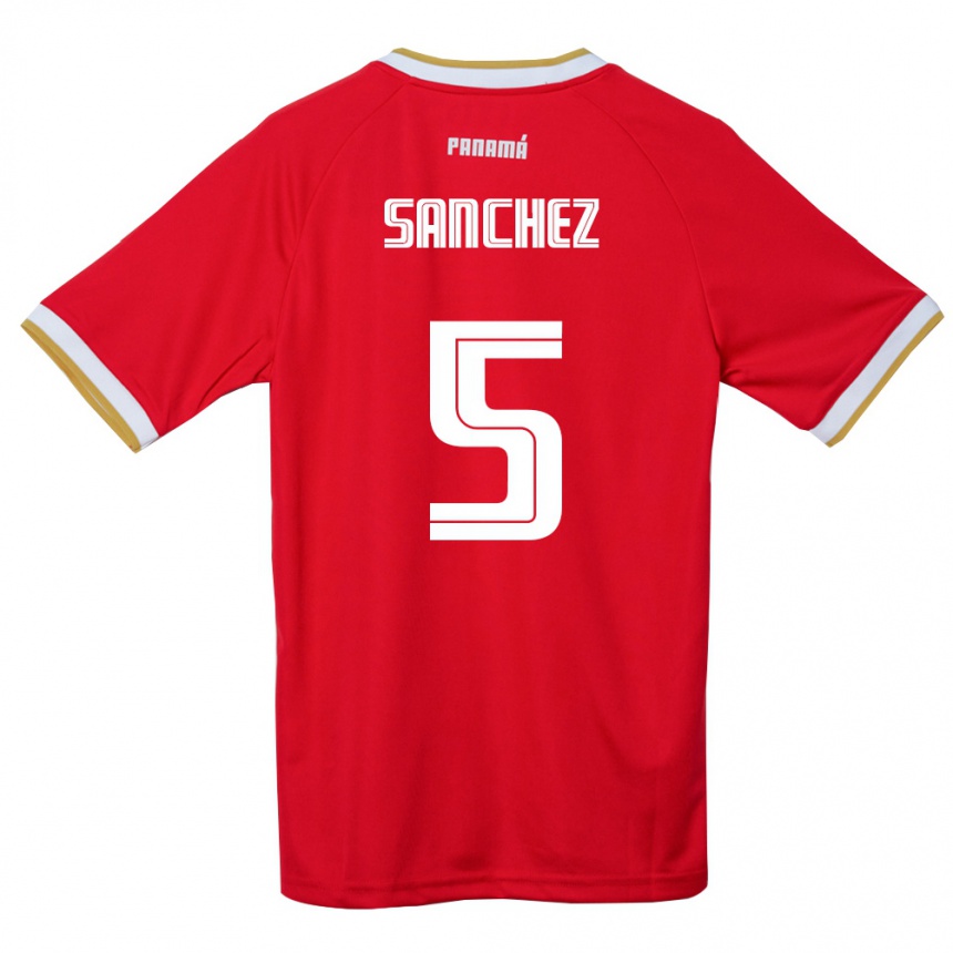 ילדים כדורגל פנמה Leydis Sánchez #5 אדום חום לבן ג'רזי ביתית 26-28