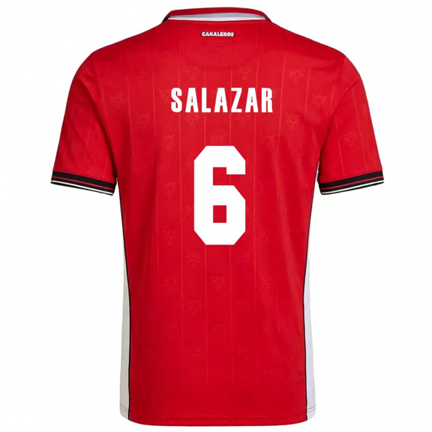 ילדים כדורגל פנמה Deysiré Salazar #6 אדום חום לבן ג'רזי ביתית 26-28