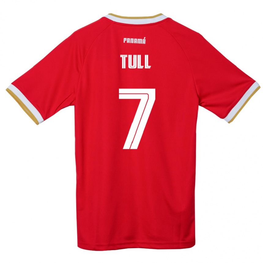 ילדים כדורגל פנמה Alexander Tull #7 אדום חום לבן ג'רזי ביתית 26-28