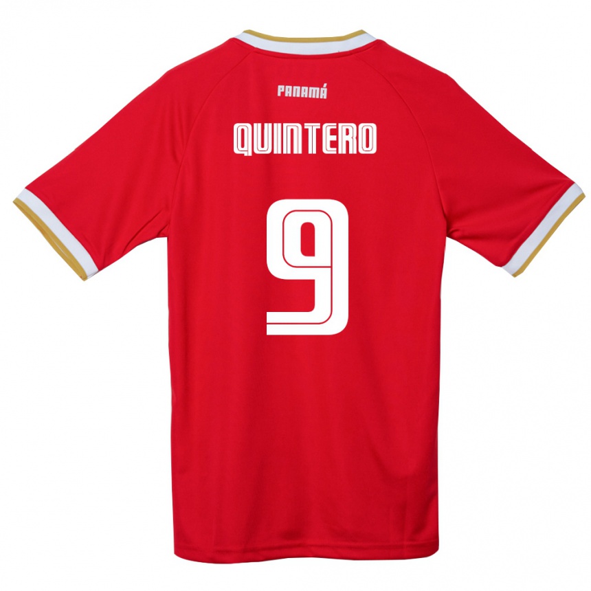 ילדים כדורגל פנמה Ana Quintero #9 אדום חום לבן ג'רזי ביתית 26-28