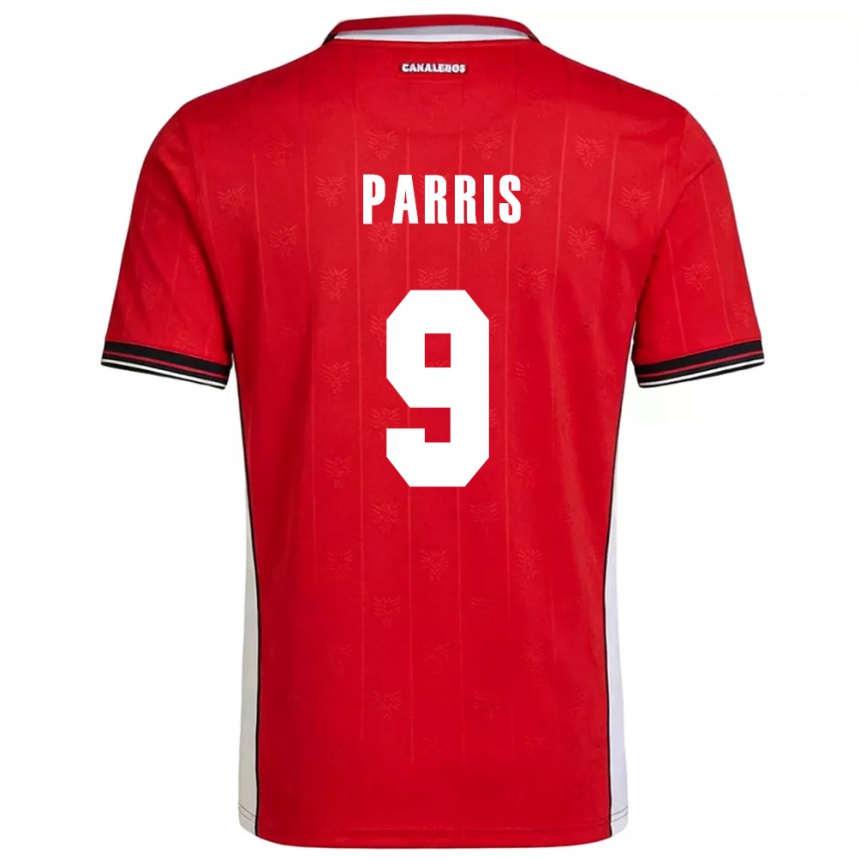ילדים כדורגל פנמה Katherine Parris #9 אדום חום לבן ג'רזי ביתית 26-28