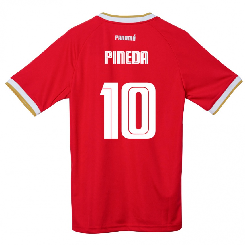 ילדים כדורגל פנמה Adrián Pineda #10 אדום חום לבן ג'רזי ביתית 26-28