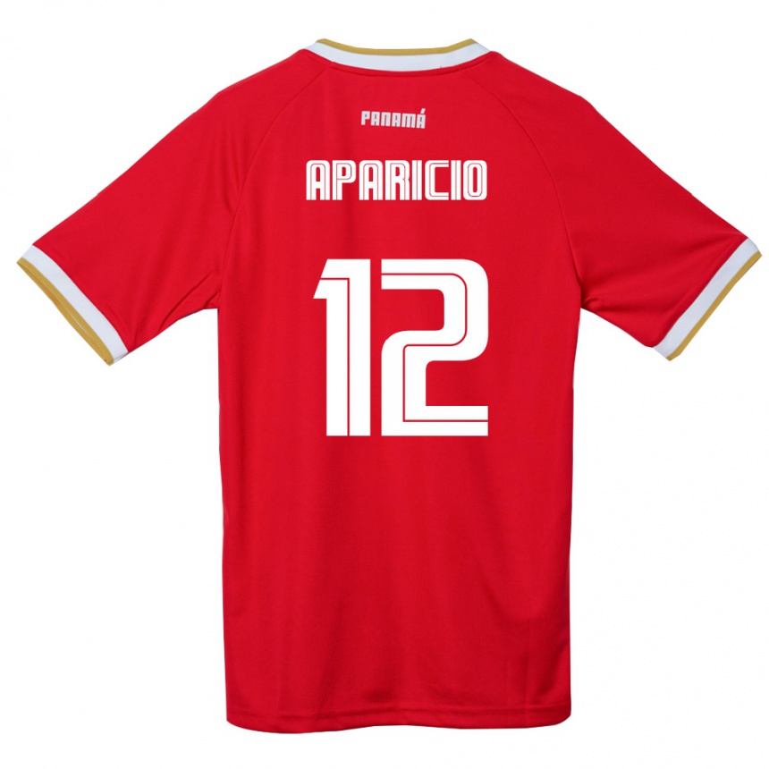 ילדים כדורגל פנמה Adamir Aparicio #12 אדום חום לבן ג'רזי ביתית 26-28