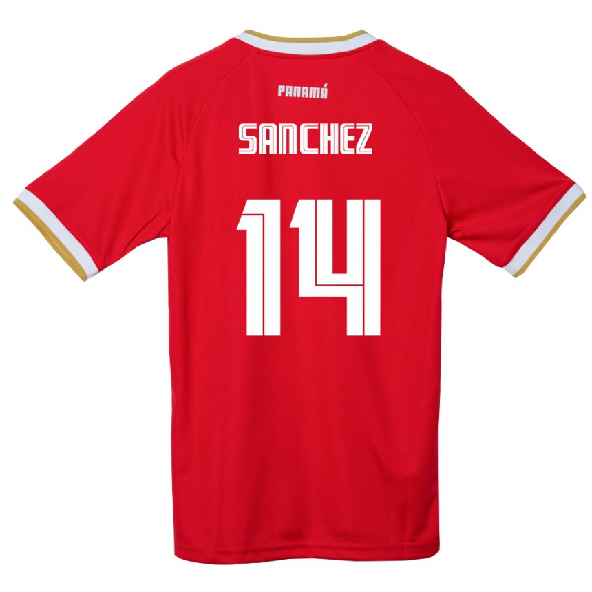 ילדים כדורגל פנמה Joel Sanchez #14 אדום חום לבן ג'רזי ביתית 26-28