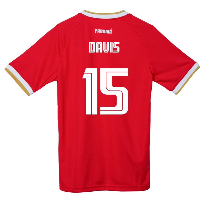 ילדים כדורגל פנמה Éric Davis #15 אדום חום לבן ג'רזי ביתית 26-28