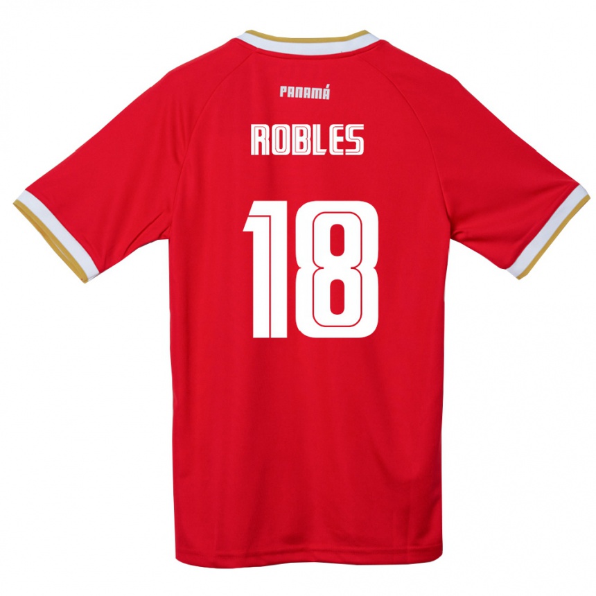 ילדים כדורגל פנמה Jordan Robles #18 אדום חום לבן ג'רזי ביתית 26-28